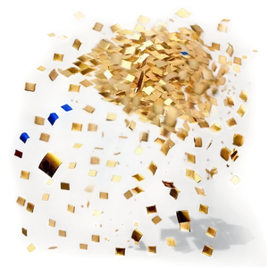 Golden Confetti Celebration Moment PNG 4