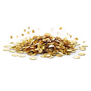 Golden Confetti Celebration Moment PNG Hja76