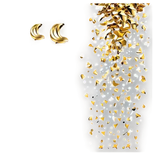Golden Confetti Celebration Moment PNG Nsv