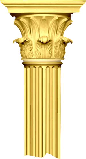Golden Corinthian Column PNG image