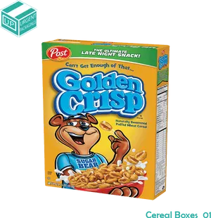 Golden Crisp Cereal Box PNG image