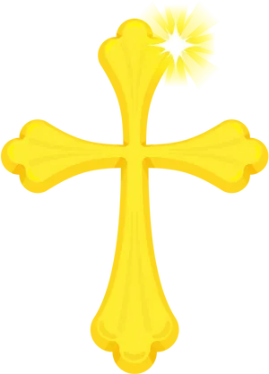 Golden Cross Sparkle PNG
