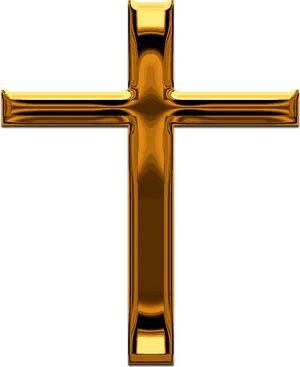Golden Cross Transparent Background PNG image