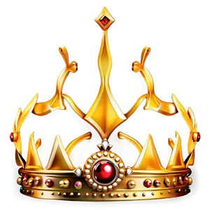 Golden Crown With Pearls PNG 87