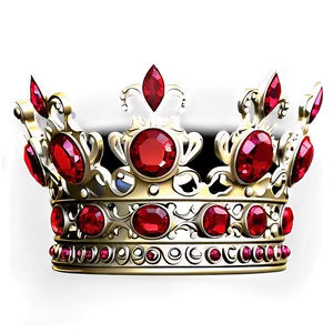 Golden Crown With Rubies PNG Jrv41 PNG