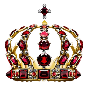 Golden Crown With Rubies PNG Qwd PNG