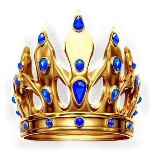 Golden Crown With Sapphires PNG Wnx PNG