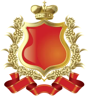 Golden Crownand Wheat Shield Emblem PNG image