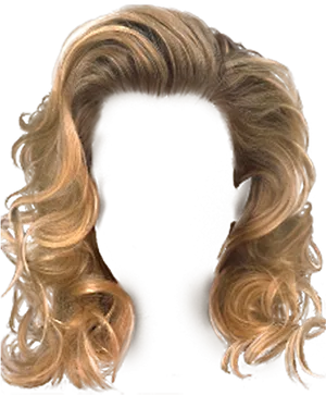 Golden Curls Hairstyle Silhouette PNG