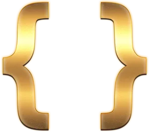 Golden Curly Braces Graphic PNG image