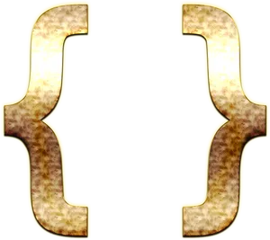 Golden Curly Bracket Graphic PNG image