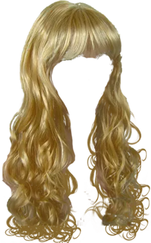 Golden Curly Hair Transparent Background