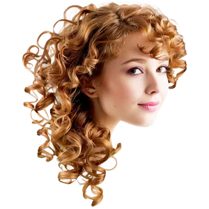 Golden Curly Hair Waves PNG 05242024