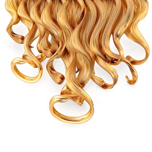 Golden Curly Hair Waves PNG Mwm87