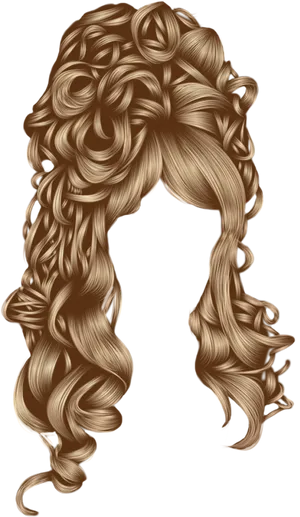 Golden_ Curly_ Hairstyle_ Illustration