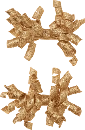 Golden Curly Ribbons PNG image