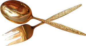 Golden Cutlery Crossed PNG image