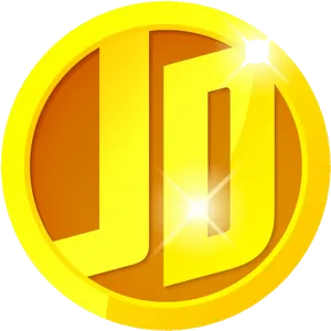 Golden Dance Logo Coin PNG image