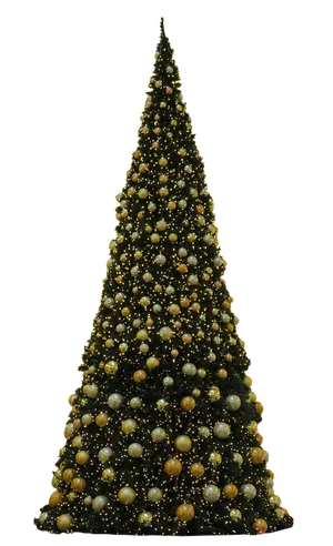 Golden Decorated Christmas Tree PNG image