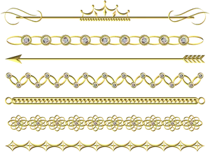 Golden Decorative Dividers Collection PNG
