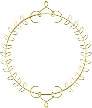 Golden Decorative Frame Circle PNG image