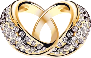 Golden Diamond Infinity Ring