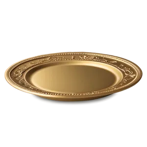 Golden Dinner Plate Png Uar85 PNG image