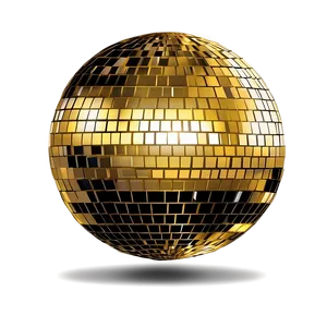 Golden Disco Ball Illustration PNG image
