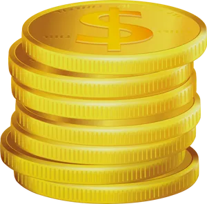 Golden Dollar Coins Stacked