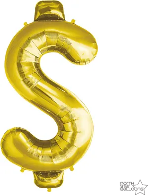 Golden Dollar Sign Balloon PNG