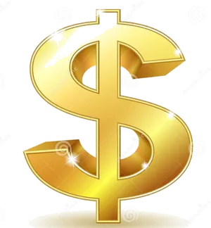 Golden Dollar Sign Sparkle Graphic