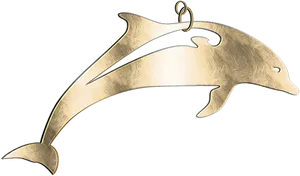 Golden Dolphin Pendant Design PNG image