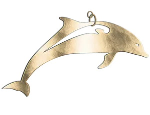 Golden Dolphin Pendant Design PNG image