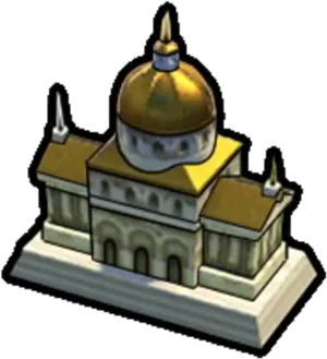 Golden Domed Structure Illustration PNG image