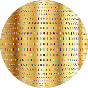 Golden Dotted Sphere Illustration PNG image
