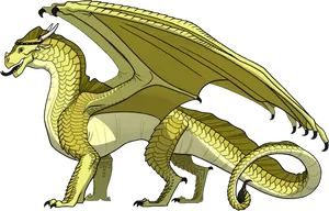 Golden Dragon Illustration PNG image