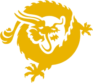 Golden Dragon Silhouette PNG image