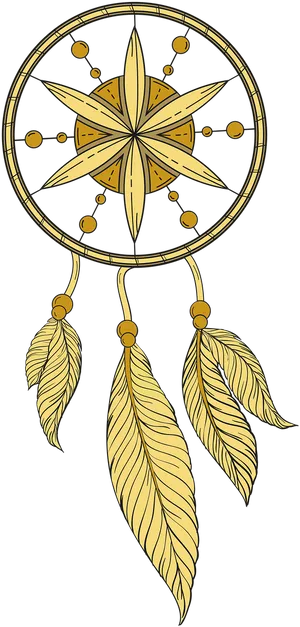 Golden Dreamcatcher Artwork PNG