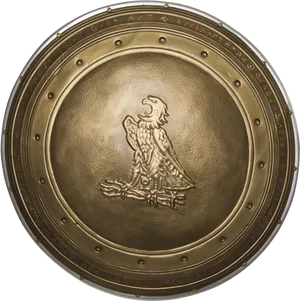 Golden Eagle Embossed Shield PNG image