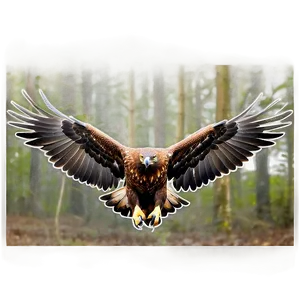 Golden Eagle In Forest Setting Png Tru PNG image