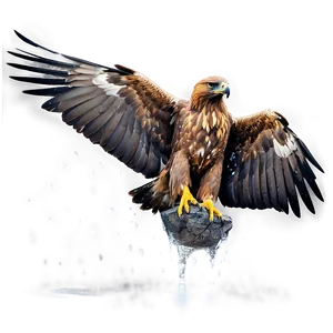 Golden Eagle In Rain PNG Idx