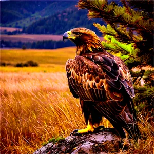 Golden Eagle In Rustic Landscape PNG 67 PNG