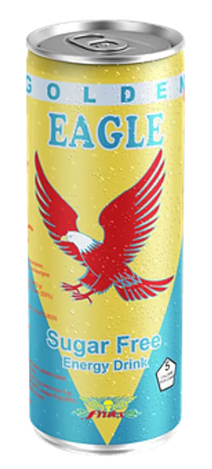 Golden Eagle Sugar Free Energy Drink Can PNG image