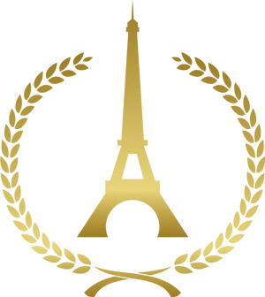 Golden Eiffel Tower Emblem PNG image