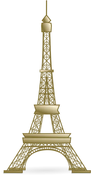 Golden Eiffel Tower Graphic PNG image