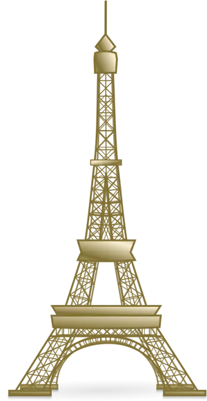 Golden Eiffel Tower Graphic PNG image