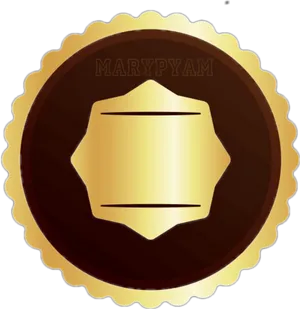 Golden Emblem Design PNG image
