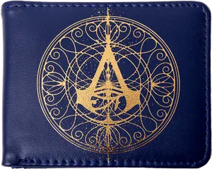 Golden Emblem Navy Wallet PNG image