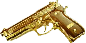 Golden Engraved Pistol