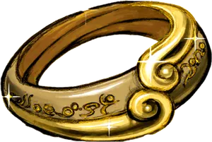 Golden Engraved Ring Illustration